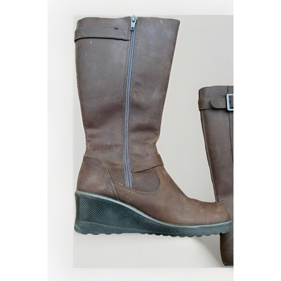 Keen Women’s Brown Mid-Calf Wedge Boots – Zip Up (Size 6.5 US) Fall Winter - Picture 5 of 11